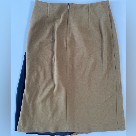 Zara kilt kaki brown mid-lenght skirt - Picture 3 of 5